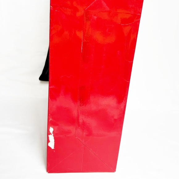 VALENTINO GARAVANI Red Paper Boutique Shopping Bag and Black Satin Ribbon - Picture 4 of 8
